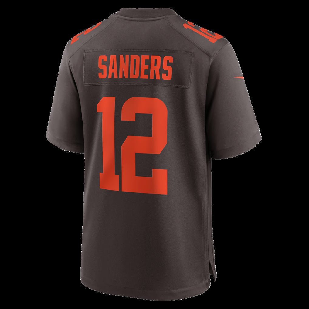 C.Browns_12ShedeurSandersBrownAlphaDawgGameJersey C.Browns #12 Shedeur Sanders Brown Alpha Dawg Game Stitched American Football Jerseys - Image 1