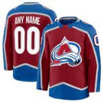 Custom C.Avalanche Fanatics Home Premium Jersey - Burgundy Stitched American Hockey Jerseys