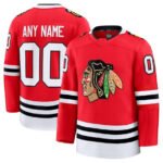 Custom C.Blackhawks Fanatics Home Premium Jersey - Red Stitched American Hockey Jerseys