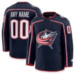 Custom C.Blue Jackets Fanatics Home Premium Jersey - Navy Stitched American Hockey Jerseys