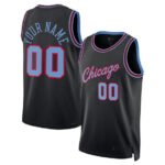 Custom C.Bulls Active Player Black 2025-26 City Edition Swingman Stitched Basketball Jersey