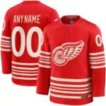 Custom D.Red Wings Active Player Red 2025 Centennial Premium Stitched American Hockey Jerseys