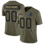 Custom IN.Colts Active Player Olive 2025 F.U.S.E. Salute to Service Limited Football Stitched Jersey