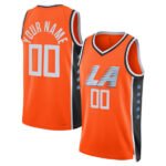 Custom LA.Clippers Active Player Orange 2025-26 City Edition Swingman Stitched Basketball Jersey