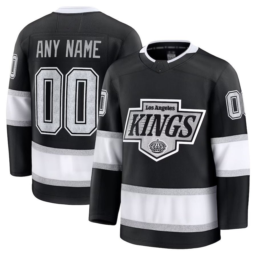 CustomLA.KingsFanaticsHomePremiumJersey-Black Custom LA.Kings Fanatics Home Premium Jersey - Black Stitched American Hockey Jerseys - Image 1