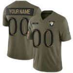 Custom LA.Rams Active Player Olive 2025 F.U.S.E. Salute to Service Limited Stitched Football Jersey