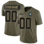 Custom M.Dolphins Active Player Olive 2025 F.U.S.E. Salute to Service Limited Stitched Football Jersey