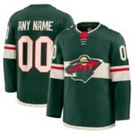Custom M.Wild Fanatics Home Premium Jersey - Green Stitched American Hockey Jerseys