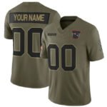 Custom NE.Patriots Active Player Olive 2025 F.U.S.E. Salute to Service Limited Stitched Football Jersey