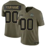 Custom NY.Jets Active Player Olive 2025 F.U.S.E. Salute to Service Limited Stitched Football Jersey