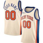 Custom NY.Knicks Active Player Cream 2025-26 City Edition Swingman Stitched Basketball Jersey