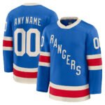 Custom NY.Rangers Fanatics Blue Centennial Premium Stitched American Hockey Jerseys