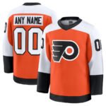 Custom P.Flyers Fanatics Home Premium Jersey - Orange Stitched American Hockey Jerseys