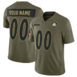 Custom P.Steelers Active Player Olive 2025 F.U.S.E. Salute to Service Limited Football Stitched Jersey