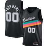 Custom S.Antonio Spurs ActiVE Player Black 2025-26 City Edition Swingman Stitched Basketball Jersey