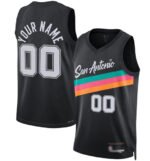 Custom S.Antonio Spurs ActiVE Player Black 2025-26 City Edition Swingman Stitched Basketball Jersey