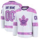 Custom T.Maple Leafs Fanatics 2024 Hockey Fights Cancer Practice Jersey - White Stitched American Hockey Jerseys