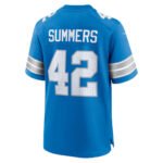 D.Lions #42 Ty Summers Blue Team Game American Football Jersey