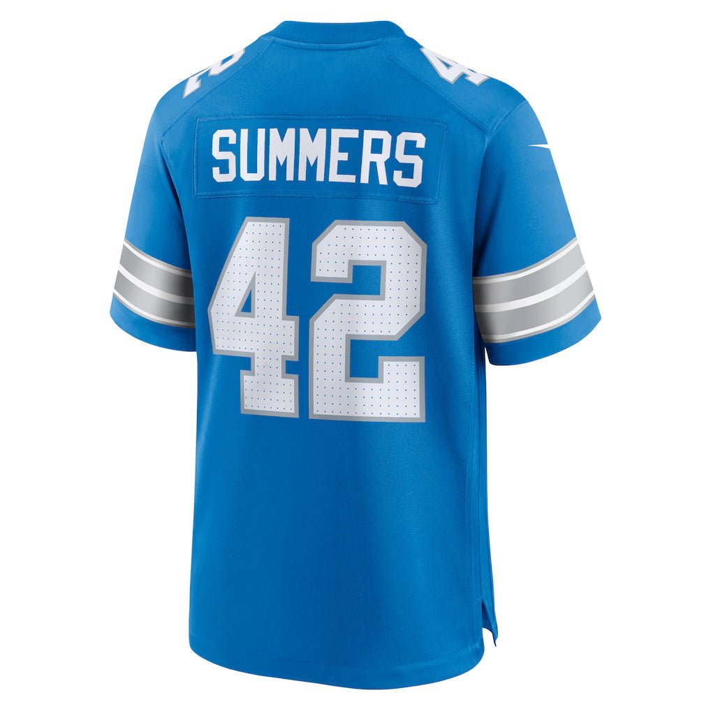D.Lions_42TySummersBlueTeamGameJersey D.Lions #42 Ty Summers Blue Team Game American Football Jersey - Image 1