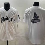 Los Angeles Dodgers Team Big Logo White 2025 LA Gothic Style Vapor Premier Limited Stitched Baseball Jersey