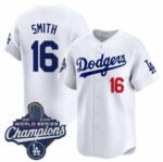 Los Angeles Dodgers #16 Will Smith White 2025 Champions Stitched Baseball Jersey