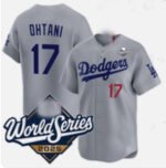 Los Angeles Dodgers #17 Shohei Ohtani Gray 2025 World Series Limited Stitched Baseball Jersey