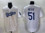 Los Angeles Dodgers #51 Alex Vesia White Cool Base Stitched Baseball Jersey