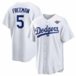 Los Angeles Dodgers #5 Freddie Freeman White 2025 World Series Home Cool Base Stitched Baseball Jersey