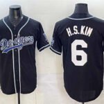 Los Angeles Dodgers #6 H.S.Kim Black Cool Base Stitched Baseball Jersey