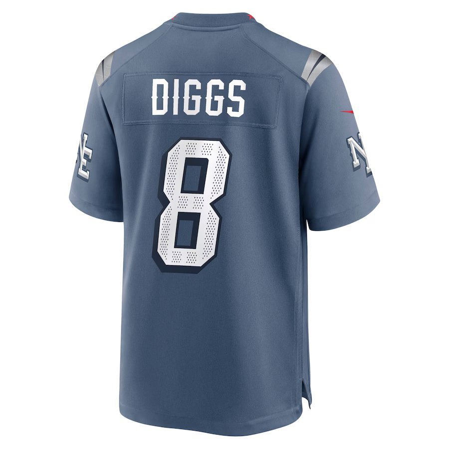 NE.Patriots #8 Stefon Diggs 2025 Rivalries Collection Game Jersey - Storm Blue Stitched American Football Jerseys - Image 1