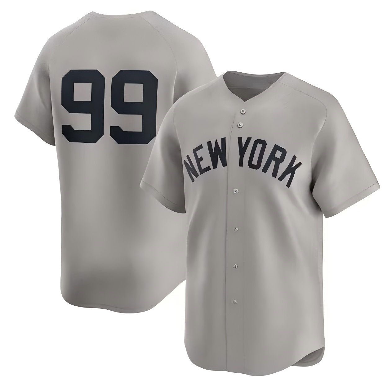 New York Yankees #99 Aaron Judge Gray Limited Stitched Baseball Jersey No Name - Image 1