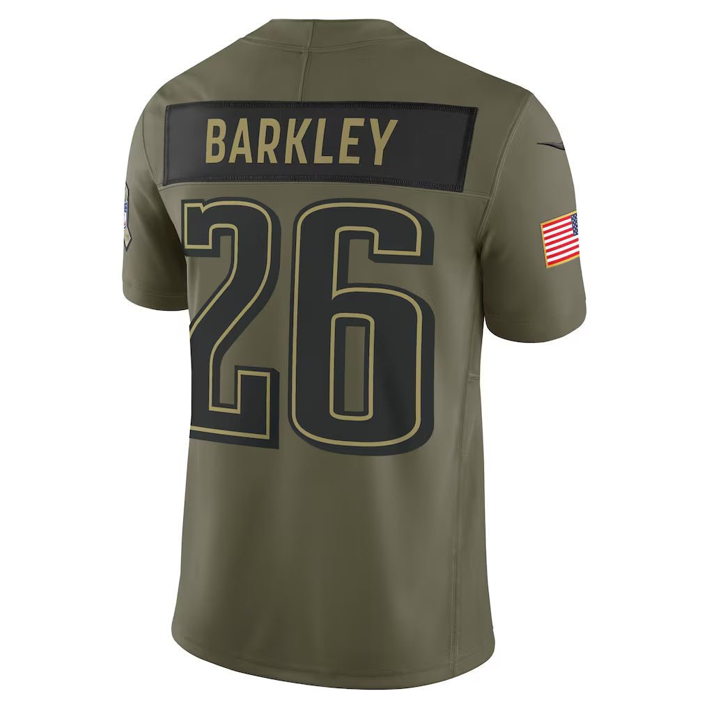 P.Eagles_26SaquonBarkleyOlive2025SalutetoServiceLimitedJersey_5c0ef2be-d5d9-4bdf-a2c2-8e65ca945038 P.Eagles #26 Saquon Barkley Olive 2025 Salute to Service Limited Stitched American Football Jerseys - Image 1