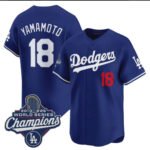 Los Angeles Dodgers #18 Yoshinobu Yamamoto White 2025 Champions Stitched Baseball Jersey