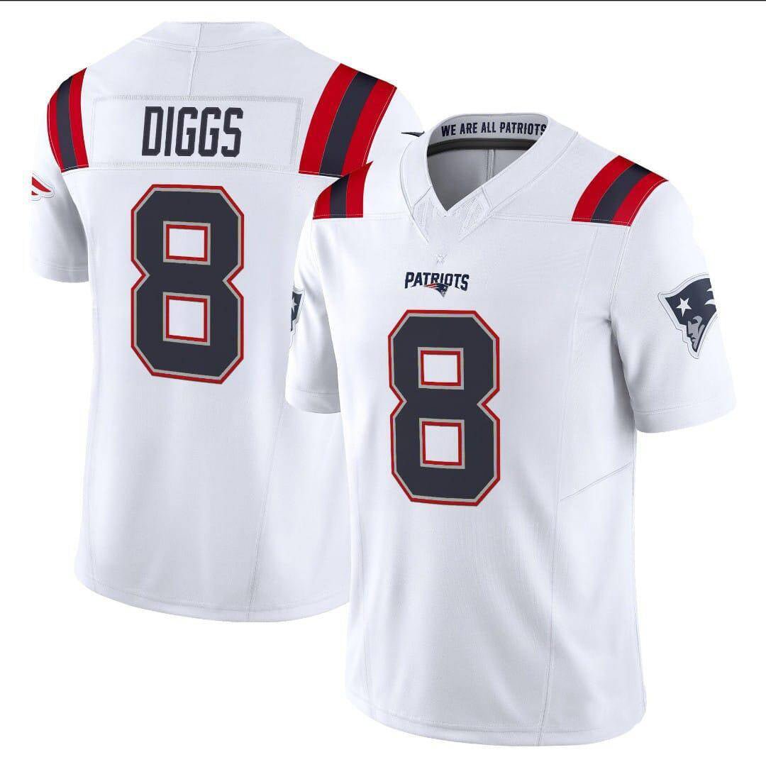QQ_20251121152255 NE.Patriots #8 Stefon Diggs White F.U.S.E. Stitched American Football Jerseys - Image 1