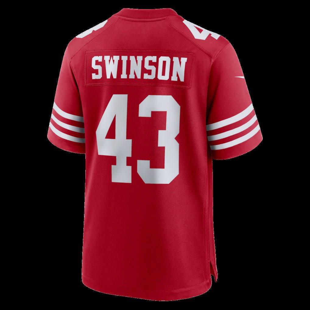 SF.49ers_43MessiahSwinsonScarletTeamGameJersey SF.49ers #43 Messiah Swinson Scarlet Team Game Stitched American Football Jerseys - Image 1