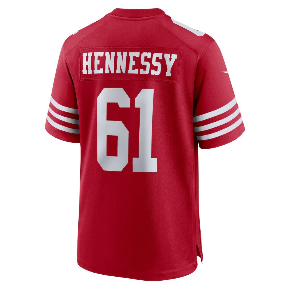 SF.49ers_61MattHennessyScarletTeamGameJersey SF.49ers #61 Matt Hennessy Scarlet Team Game Stitched American Football Jerseys - Image 1