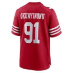 SF.49ers #91 Sam Okuayinonu Scarlet Team Game Stitched American Football Jerseys