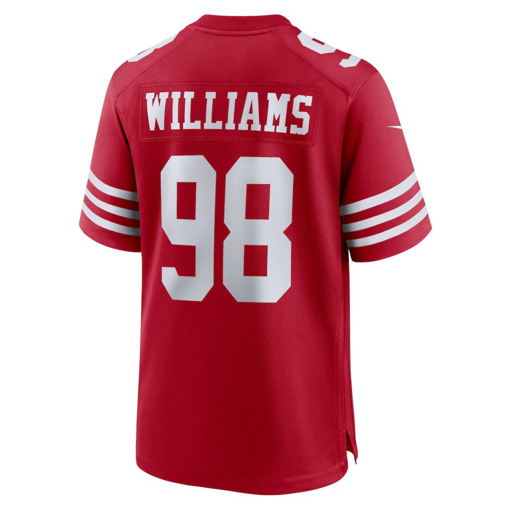 SF.49ers_98MykelWilliamsScarletTeamGameJersey SF.49ers #98 Mykel Williams Scarlet Team Game Stitched American Football Jerseys - Image 1