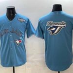 Toronto Blue Jays Team Big Logo Blue 2025 World Series Home Cool Base Stitched Baseball Jersey
