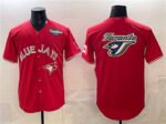 Toronto Blue Jays Team Big Logo Red 2025 World Series Home Cool Base Stitched Baseball Jersey