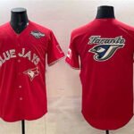 Toronto Blue Jays Team Big Logo Red 2025 World Series Home Cool Base Stitched Baseball Jersey