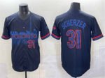 Toronto Blue Jays #31 Max Scherzer Navy 2024 City Connect Limited Stitched Baseball Jersey