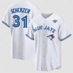 Toronto Blue Jays #31 Max Scherzer White 2025 World Series Home Cool Base Stitched Baseball Jersey