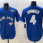 Toronto Blue Jays #4 George Springer Navy 2025 World Series Home Cool Base Stitched Baseball Jersey