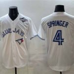 Toronto Blue Jays #4 George Springer White 2025 World Series Home Cool Base Stitched Baseball Jersey