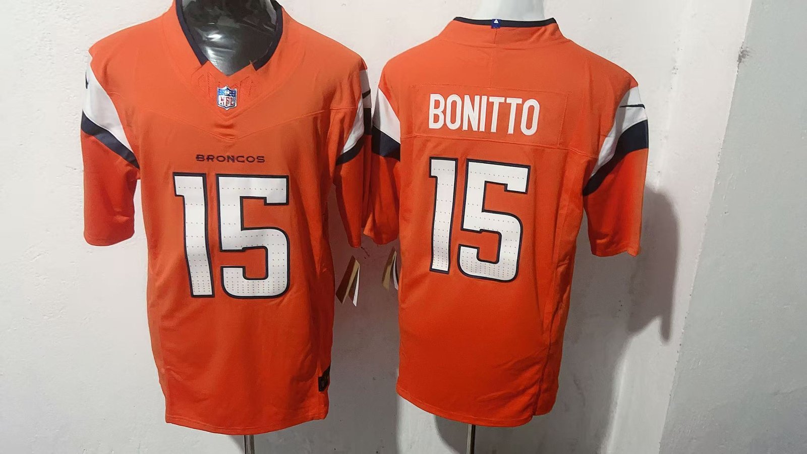 12 Denver Broncos#15 bonitto Stitched American Football Jerseys (Support customization) - Image 1