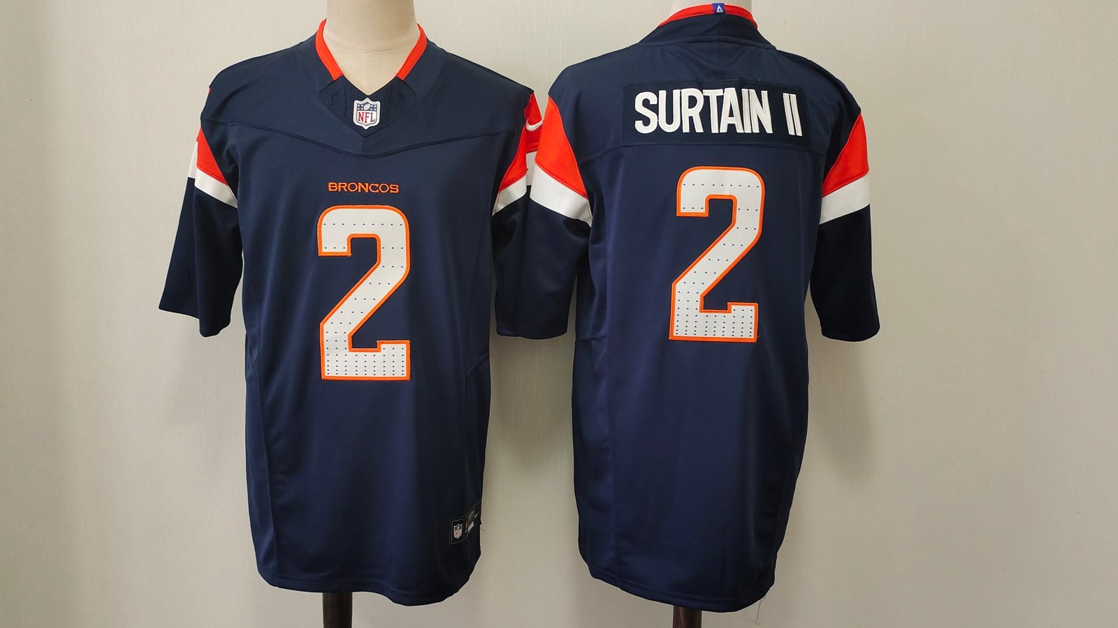 24 Denver Broncos#2 SURTAIN II Stitched American Football Jerseys (Support customization) - Image 1