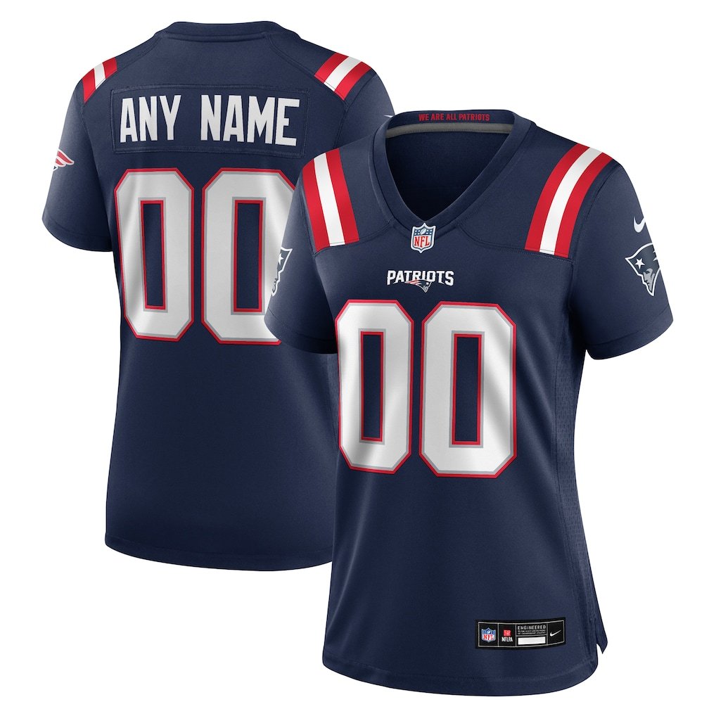 4 woman's New England Patriots Nike Blue Custom Game Jersey - Image 1