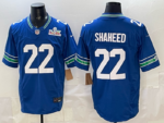 Seattle Seahawks#22 shaheed  Stitched American Football Jerseys （super bowl logo）