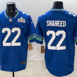 Seattle Seahawks#22 shaheed  Stitched American Football Jerseys （super bowl logo）